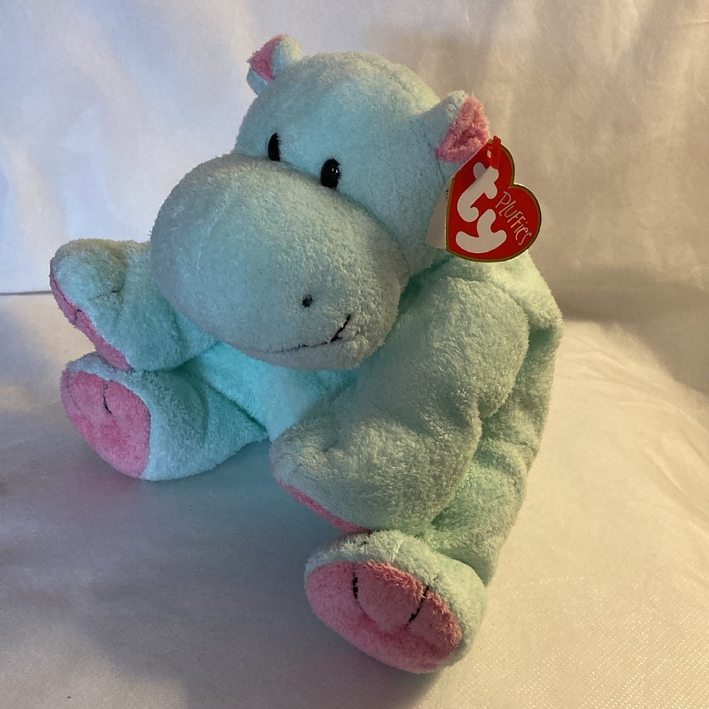 NWT ⭐️Host Pick⭐️ Rare Vintage 2002 TY® Pluffies Tubby™ Plush Hippo Ltd Edition* - Picture 2 of 12